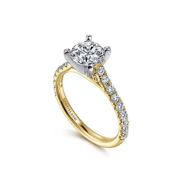 14K Yellow and White Gold Semi-Mount Ring Image 3 Moore Jewelers Laredo, TX