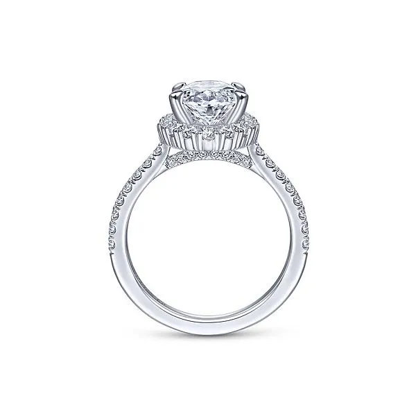 14K White Gold Halo Semi-Mount Ring Image 2 Moore Jewelers Laredo, TX