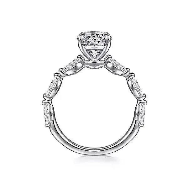 14K White Gold Shared Prong Semi-Mount Ring Image 3 Moore Jewelers Laredo, TX