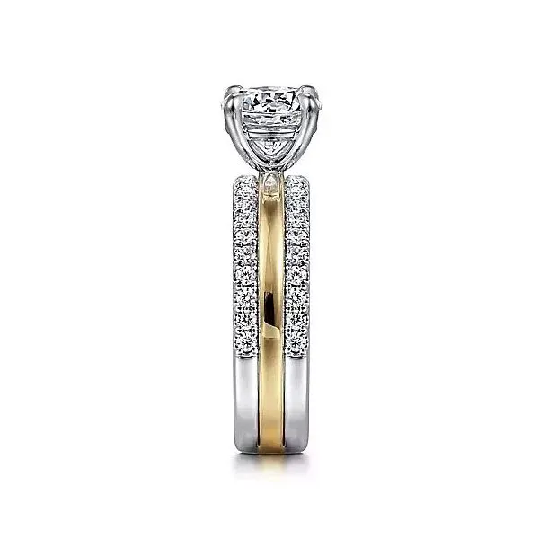 14K Two Tone Diamond Semi-Mount Ring Image 3 Moore Jewelers Laredo, TX