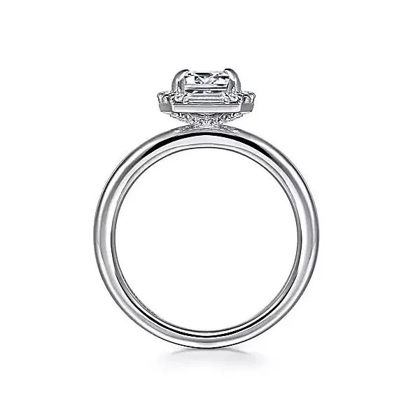 14K White Gold Halo Semi-Mount Ring Image 3 Moore Jewelers Laredo, TX