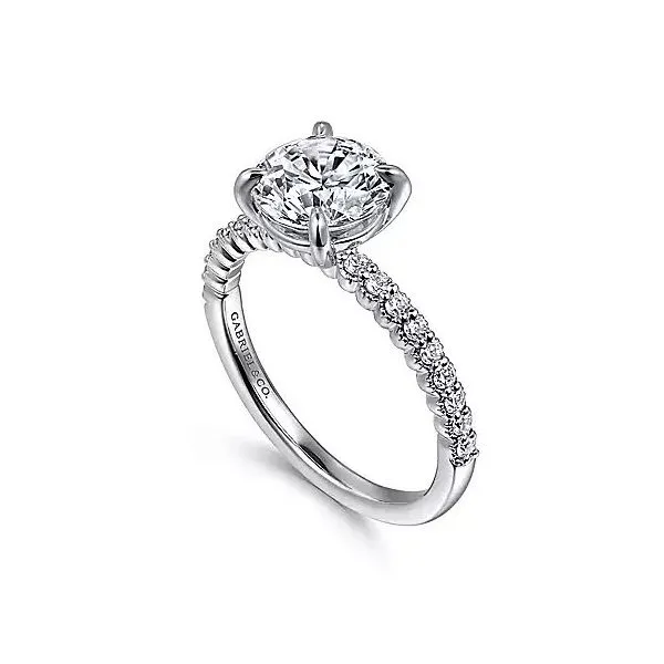 14K White Gold Traditional Semi-Mount Ring Image 2 Moore Jewelers Laredo, TX