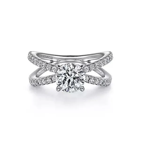 14K White Gold Split Shank Semi-Mount Ring Image 2 Moore Jewelers Laredo, TX