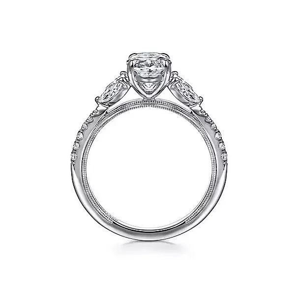 14K White Gold Side Petal Semi-Mount Ring Image 3 Moore Jewelers Laredo, TX