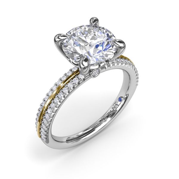 14K Two-Toned Diamond Semi-Mount Ring Image 2 Moore Jewelers Laredo, TX