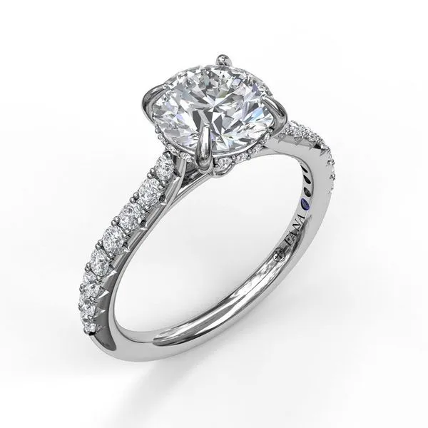 14K White Gold Hidden Halo Semi-Mount Ring Image 2 Moore Jewelers Laredo, TX