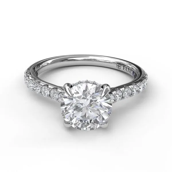 14K White Gold Hidden Halo Semi-Mount Ring Moore Jewelers Laredo, TX