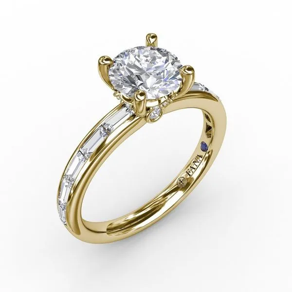 14K Yellow Gold Channel Set Semi-Mount Ring Image 2 Moore Jewelers Laredo, TX