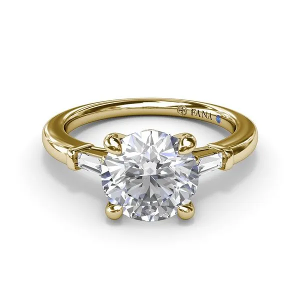 14K Yellow Gold Three Stone Semi-Mount Ring Moore Jewelers Laredo, TX