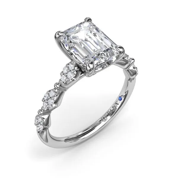 14K White Gold Vintage Pave Semi-Mount Ring Image 2 Moore Jewelers Laredo, TX