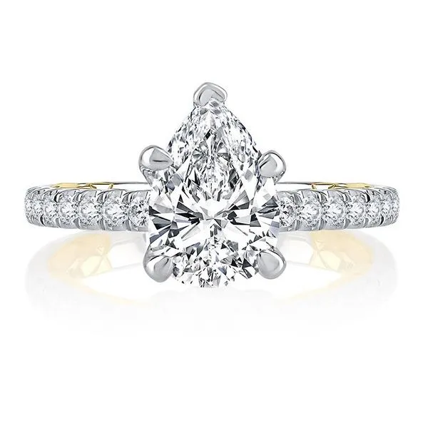 18K Two Tone Diamond Semi-Mount Ring Moore Jewelers Laredo, TX