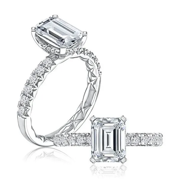 18K White Gold Hidden Halo Diamond Semi-Mount Ring Moore Jewelers Laredo, TX