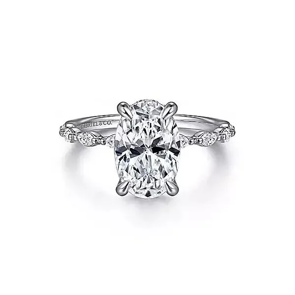 14K White Gold Under Halo Semi-Mount Ring Moore Jewelers Laredo, TX