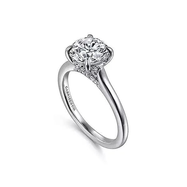 14K White Gold Hidden Halo Semi-Mount Ring Image 2 Moore Jewelers Laredo, TX