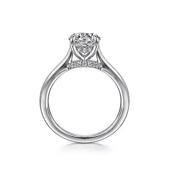 14K White Gold Hidden Halo Semi-Mount Ring Image 3 Moore Jewelers Laredo, TX
