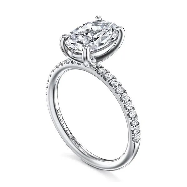14K White Gold Traditional Diamond Semi-Mount Ring Image 2 Moore Jewelers Laredo, TX