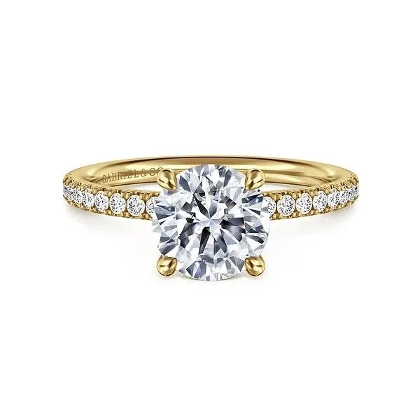 14K Yellow Gold Traditional Diamond Semi-Mount Ring Moore Jewelers Laredo, TX