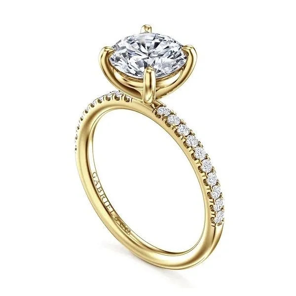 14K Yellow Gold Traditional Diamond Semi-Mount Ring Image 2 Moore Jewelers Laredo, TX
