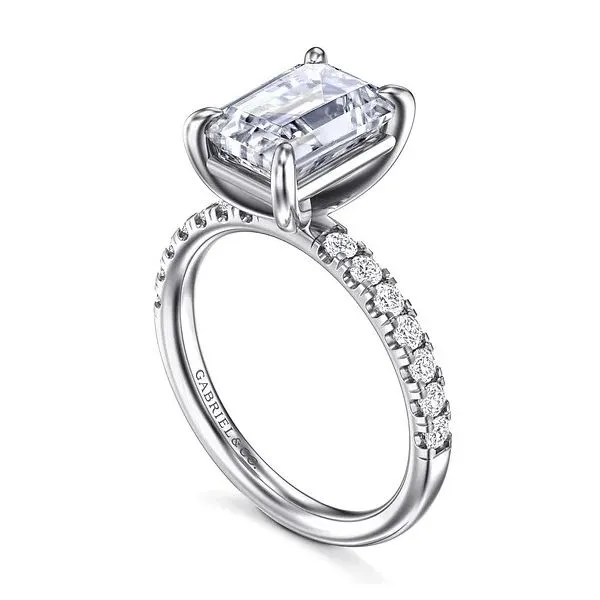 14K White Gold Traditional Diamond Semi-Mount Ring Image 2 Moore Jewelers Laredo, TX