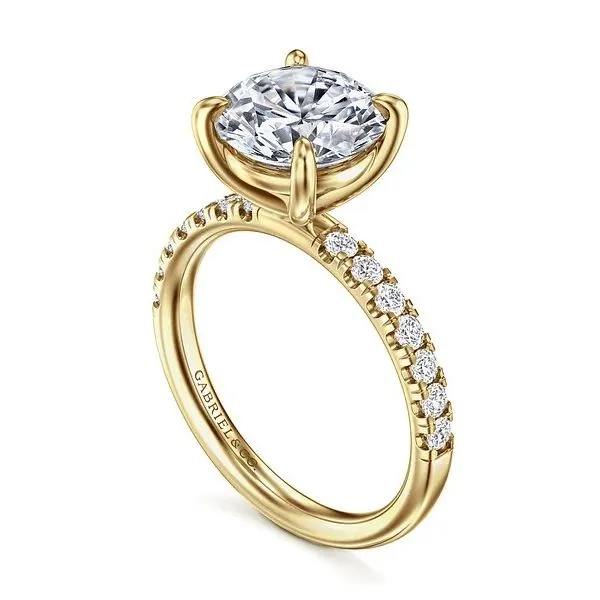 14K Yellow Gold Traditional Diamond Semi-Mount Ring Image 2 Moore Jewelers Laredo, TX