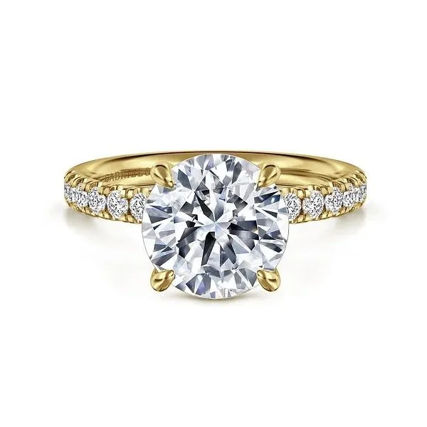 14K Yellow Gold Traditional Diamond Semi-Mount Ring Moore Jewelers Laredo, TX