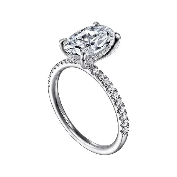 14K White Gold Hidden Halo Semi-Mount Ring Image 2 Moore Jewelers Laredo, TX