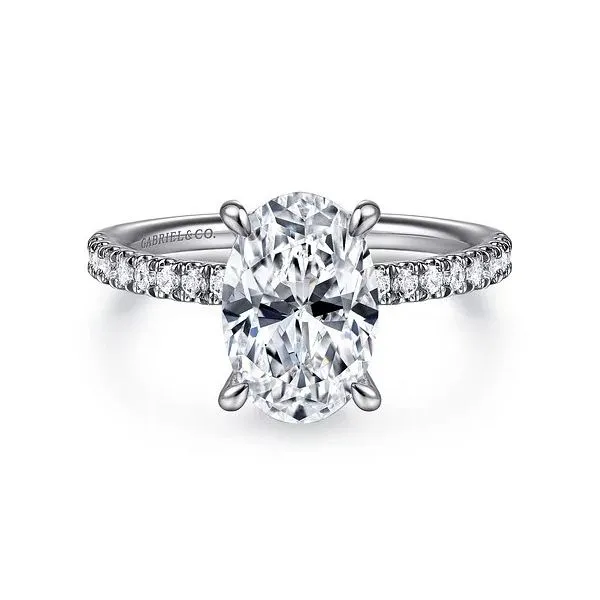 14K White Gold Hidden Halo Semi-Mount Ring Moore Jewelers Laredo, TX