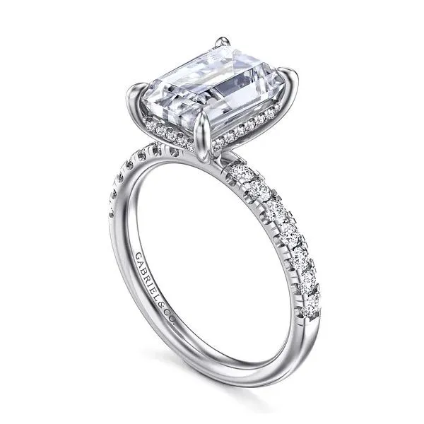 14K White Gold Hidden Halo Semi-Mount Ring Image 2 Moore Jewelers Laredo, TX
