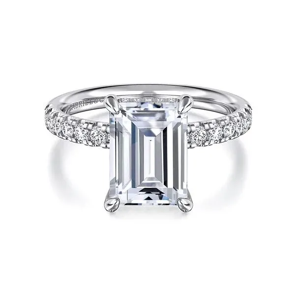 14K White Gold Hidden Halo Semi-Mount Ring Moore Jewelers Laredo, TX