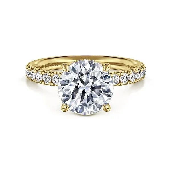 14K Yellow Gold Hidden Halo Semi-Mount Ring Moore Jewelers Laredo, TX