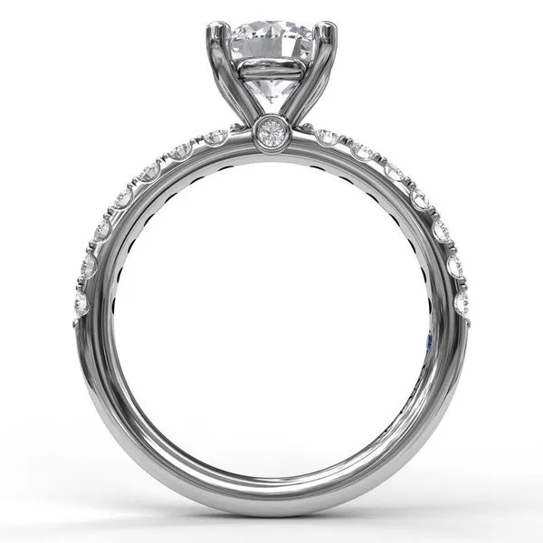 14K White Gold Traditional Semi-Mount Ring Image 3 Moore Jewelers Laredo, TX