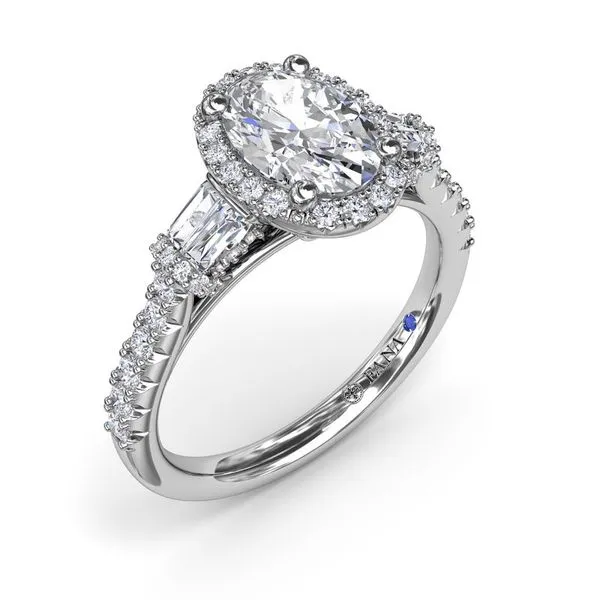 14K White Gold Halo Semi-Mout Ring Image 2 Moore Jewelers Laredo, TX