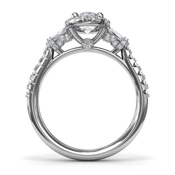 14K White Gold Halo Semi-Mout Ring Image 3 Moore Jewelers Laredo, TX