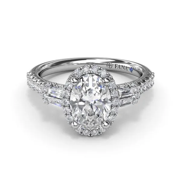14K White Gold Halo Semi-Mout Ring Moore Jewelers Laredo, TX