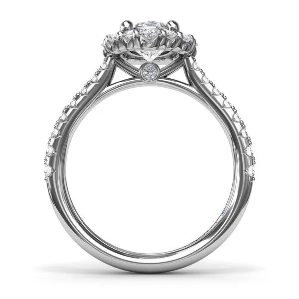 14K White Gold Oval Halo Diamond Semi-Mount Ring Moore Jewelers Laredo, TX
