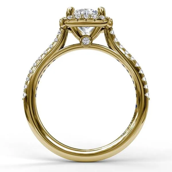 14K Yellow Gold Princess Cut Diamond Halo Semi-Mount Ring Image 2 Moore Jewelers Laredo, TX