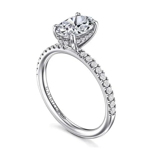 14K White Gold Hidden Halo Semi-Mount Ring Image 2 Moore Jewelers Laredo, TX