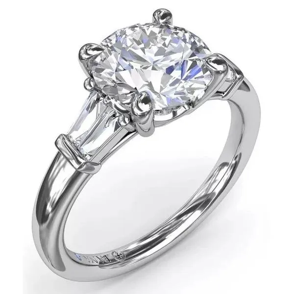 14K White Gold Three Stone Semi-Mount Ring Moore Jewelers Laredo, TX