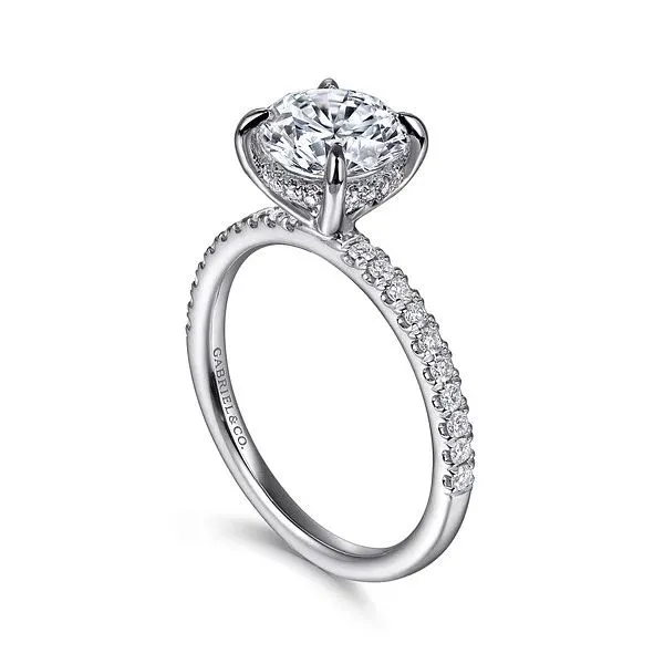 14K White Gold Hidden Halo Semi-Mount Ring Image 2 Moore Jewelers Laredo, TX