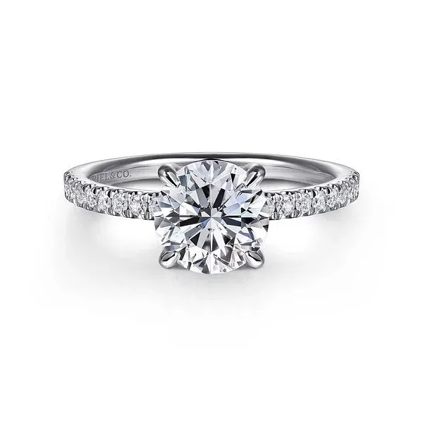 14K White Gold Hidden Halo Semi-Mount Ring Moore Jewelers Laredo, TX