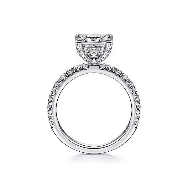 14K White Gold Hidden Halo Diamond Semi-Mount Ring Image 3 Moore Jewelers Laredo, TX
