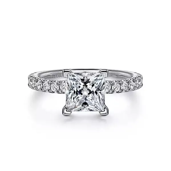14K White Gold Hidden Halo Diamond Semi-Mount Ring Moore Jewelers Laredo, TX