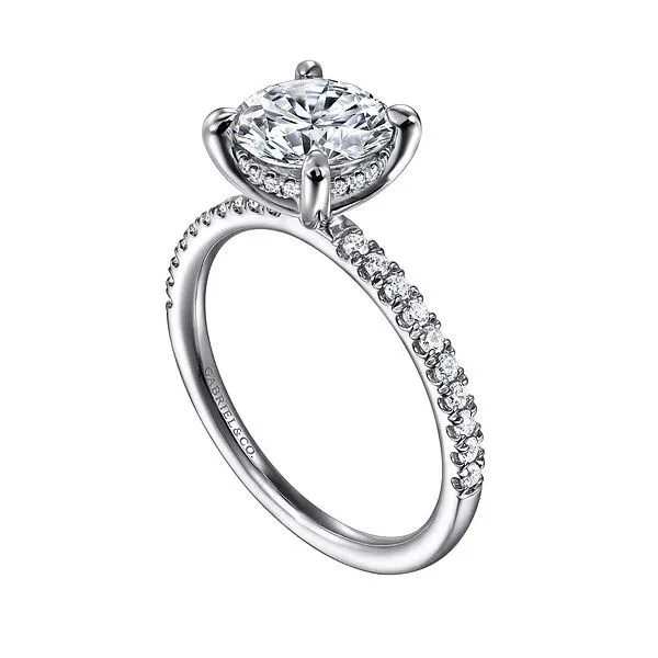 14K White Gold Hidden Halo Semi-Mount Ring Image 2 Moore Jewelers Laredo, TX