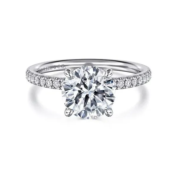 14K White Gold Hidden Halo Semi-Mount Ring Moore Jewelers Laredo, TX