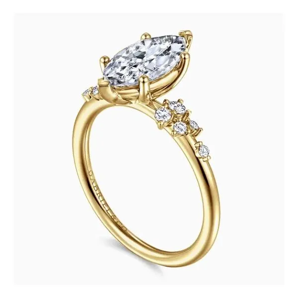 14K Yellow Gold Marquise Diamond Semi-Mount Ring Image 2 Moore Jewelers Laredo, TX