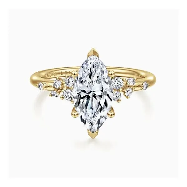 14K Yellow Gold Marquise Diamond Semi-Mount Ring Moore Jewelers Laredo, TX