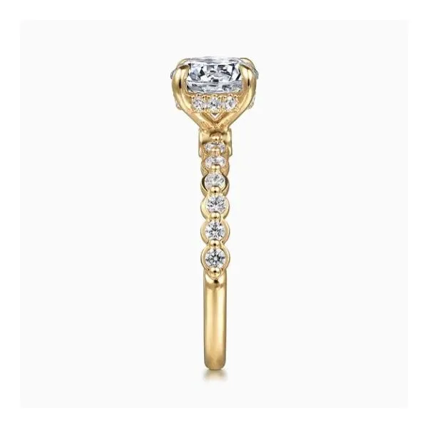 14K Yellow Gold Hidden Halo Shared- Prong Diamon Semi-Mount Ring Image 2 Moore Jewelers Laredo, TX