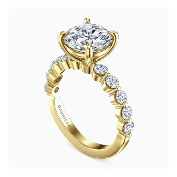 14K Yellow Gold Shared- Prong Diamond Semi-Mount Ring Image 2 Moore Jewelers Laredo, TX