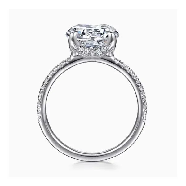 14K White Gold Hidden Halo Diamond Semi- Mount Ring Image 3 Moore Jewelers Laredo, TX