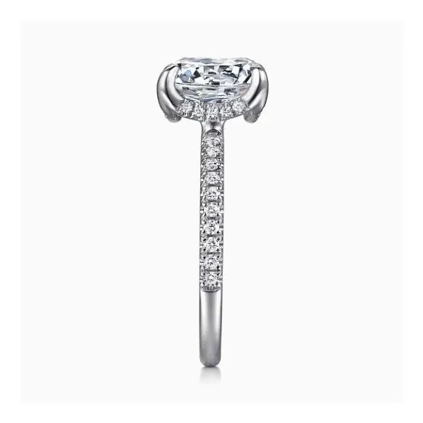 14K White Gold Hidden Halo Diamond Semi- Mount Ring Image 4 Moore Jewelers Laredo, TX